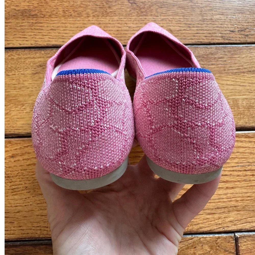 ROTHY'S Sz 8 Pink Rose Quartz Point Flats Limited Edition Unicorn Slip On Shoes